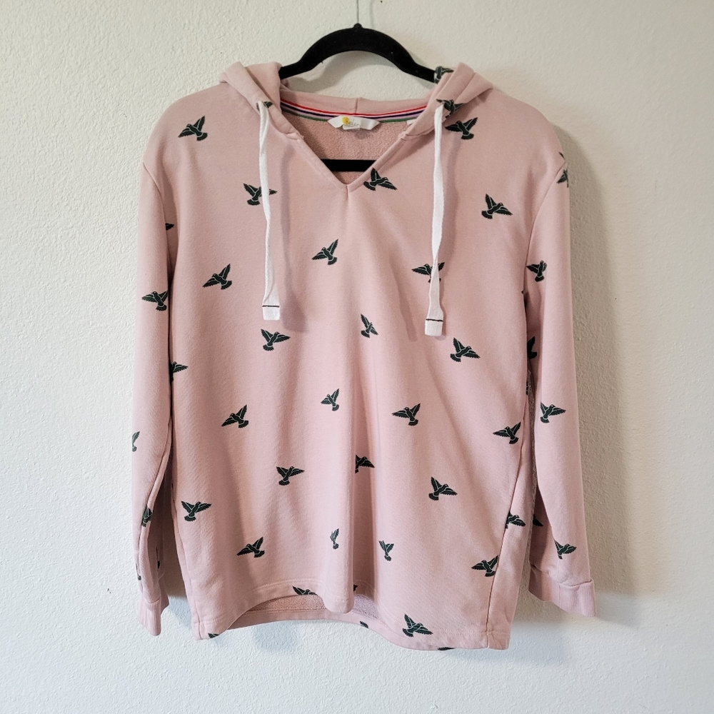 Boden Pullover Hoodie Womens Small Bird Design